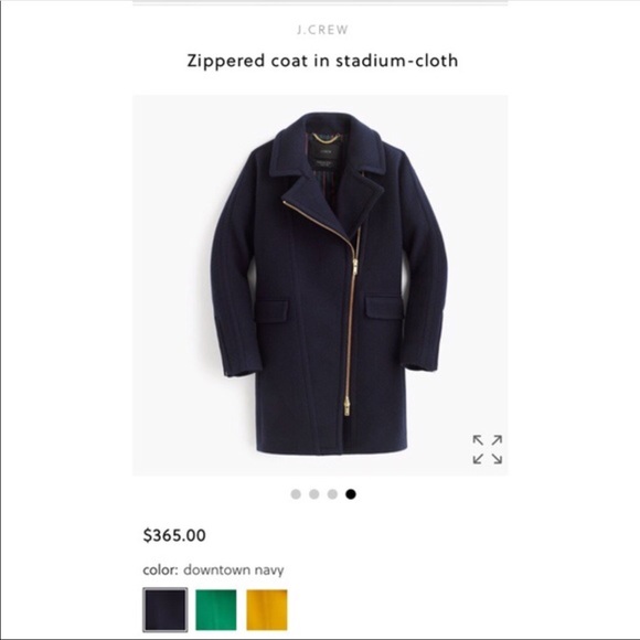 J. Crew Navy Zippered Coat in Stadium Cloth - Picture 3 of 6