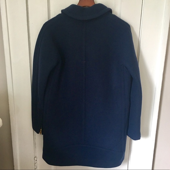 J. Crew Navy Zippered Coat in Stadium Cloth - Picture 6 of 6