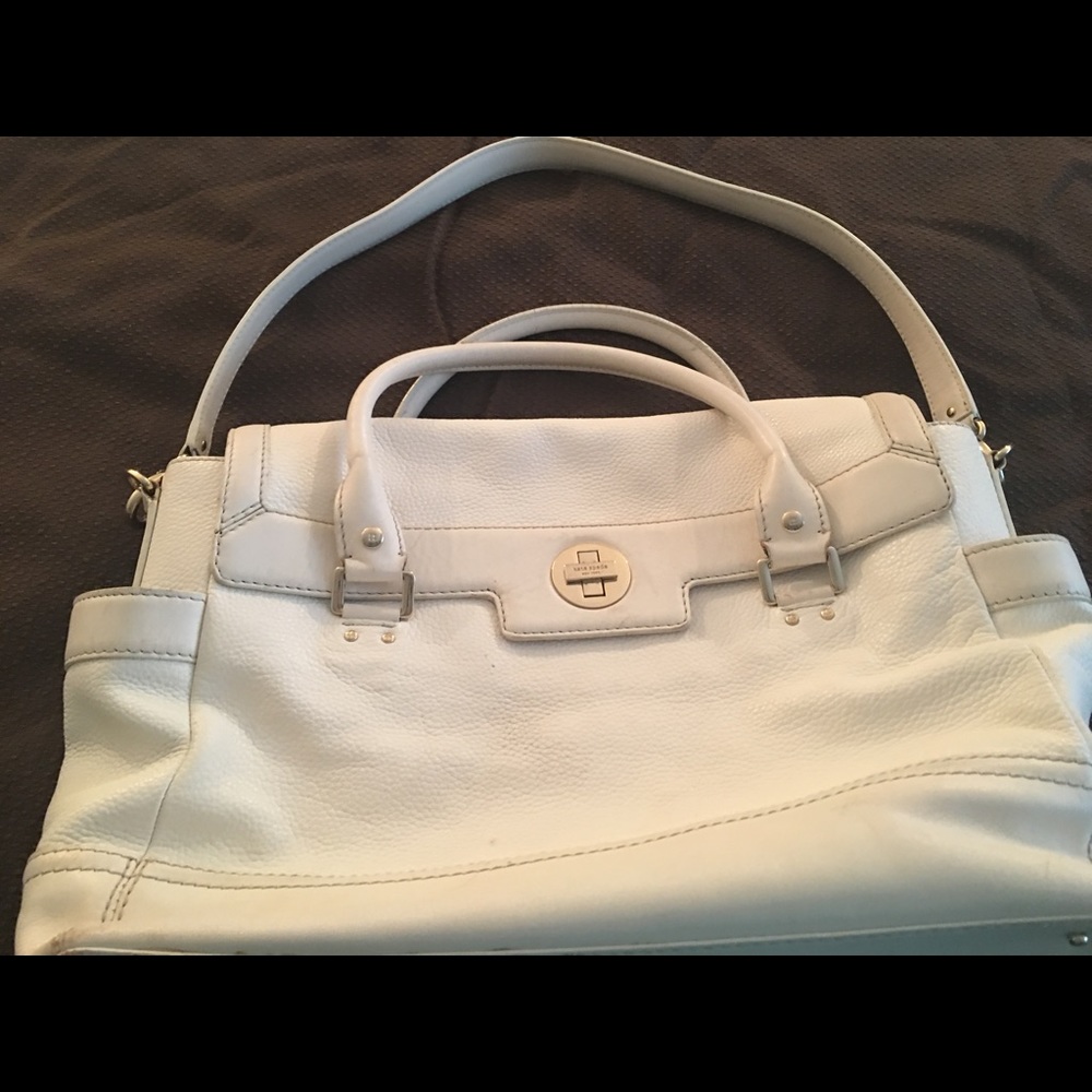 Kate Spade ivory bag/briefcase well loved