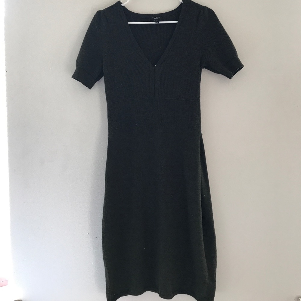 Talbots olive green sweater dress