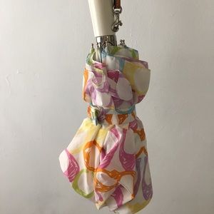 Coach signature pastel and white umbrella