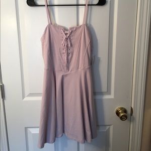 Lavender lace front skater dress