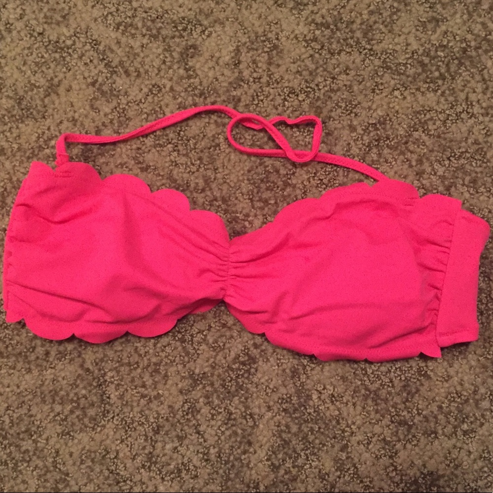 VS pink scallop bandeau swimsuit top