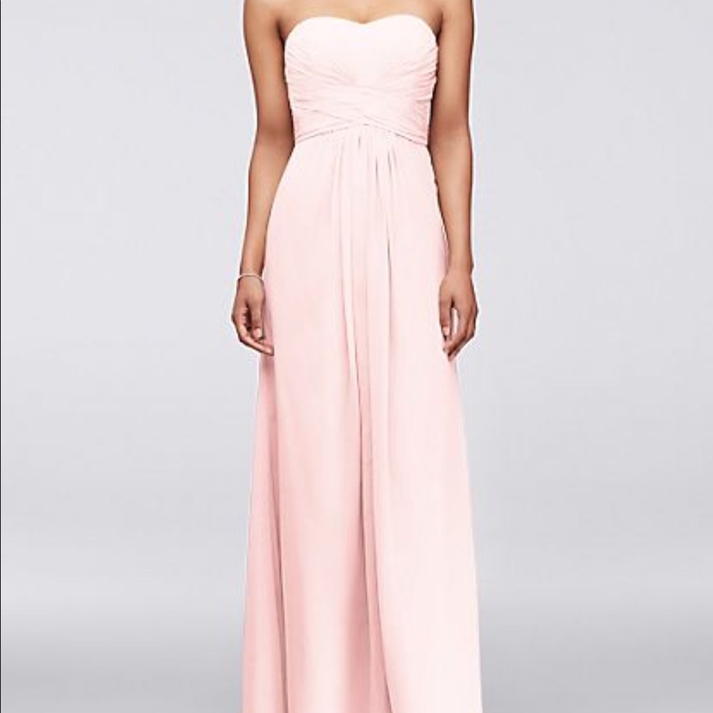 Strapless chiffon petal colored