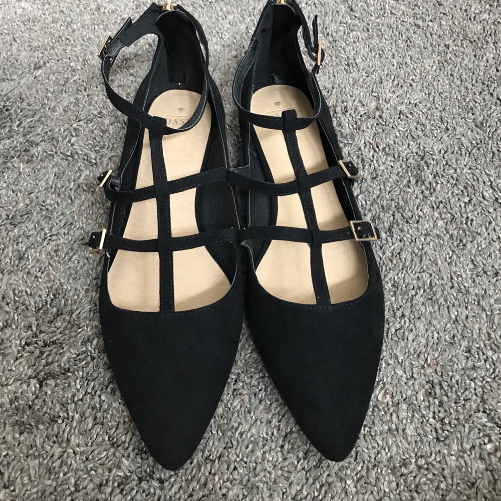 Black strappy flats from ASOS NWT
