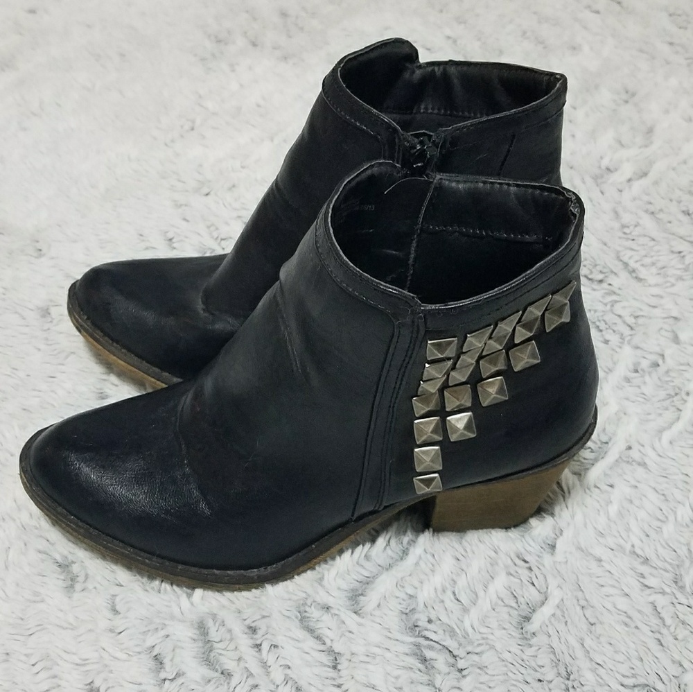 Black Studded Ankle Booties