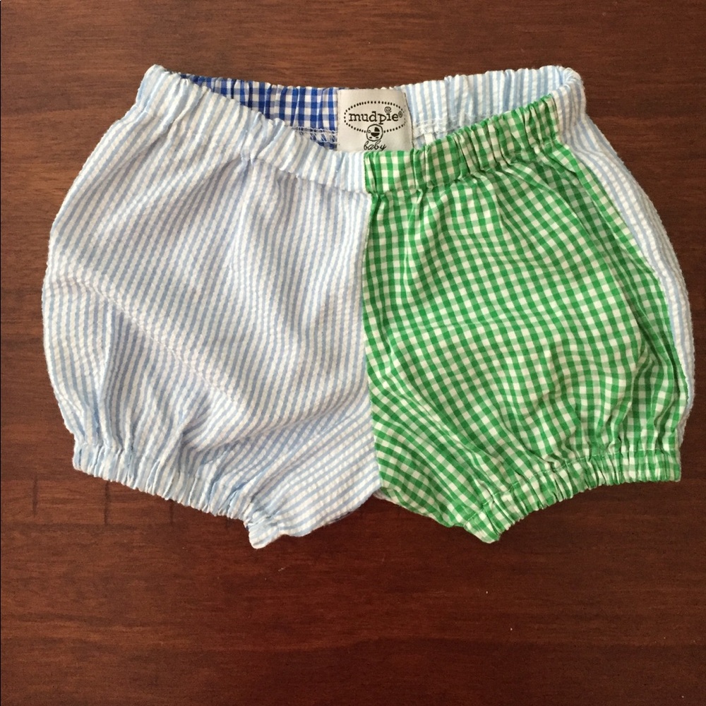 Mud Pie Seersucker and Gingham Shorts 6-12 mo