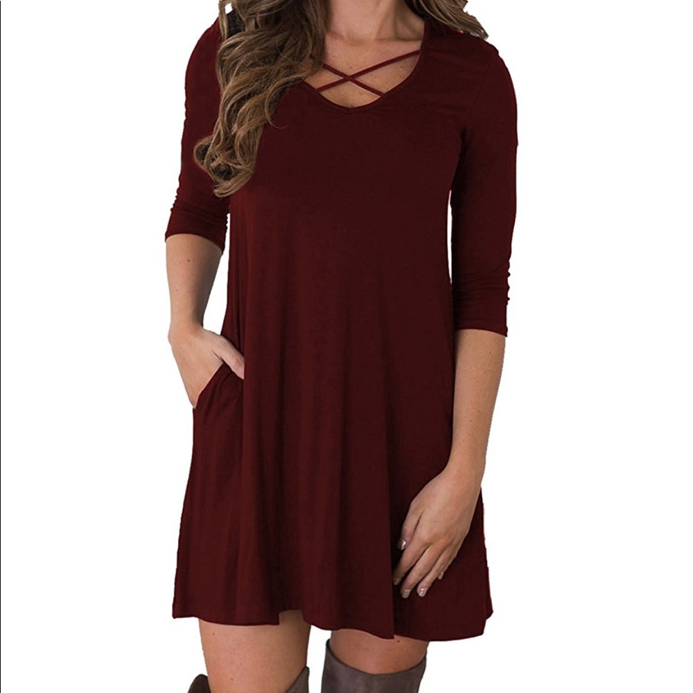 Wine red dress BRAND NEW💃🏼