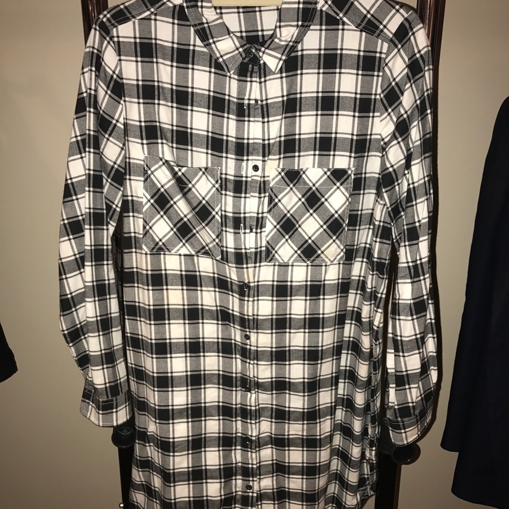 Plaid button down dress