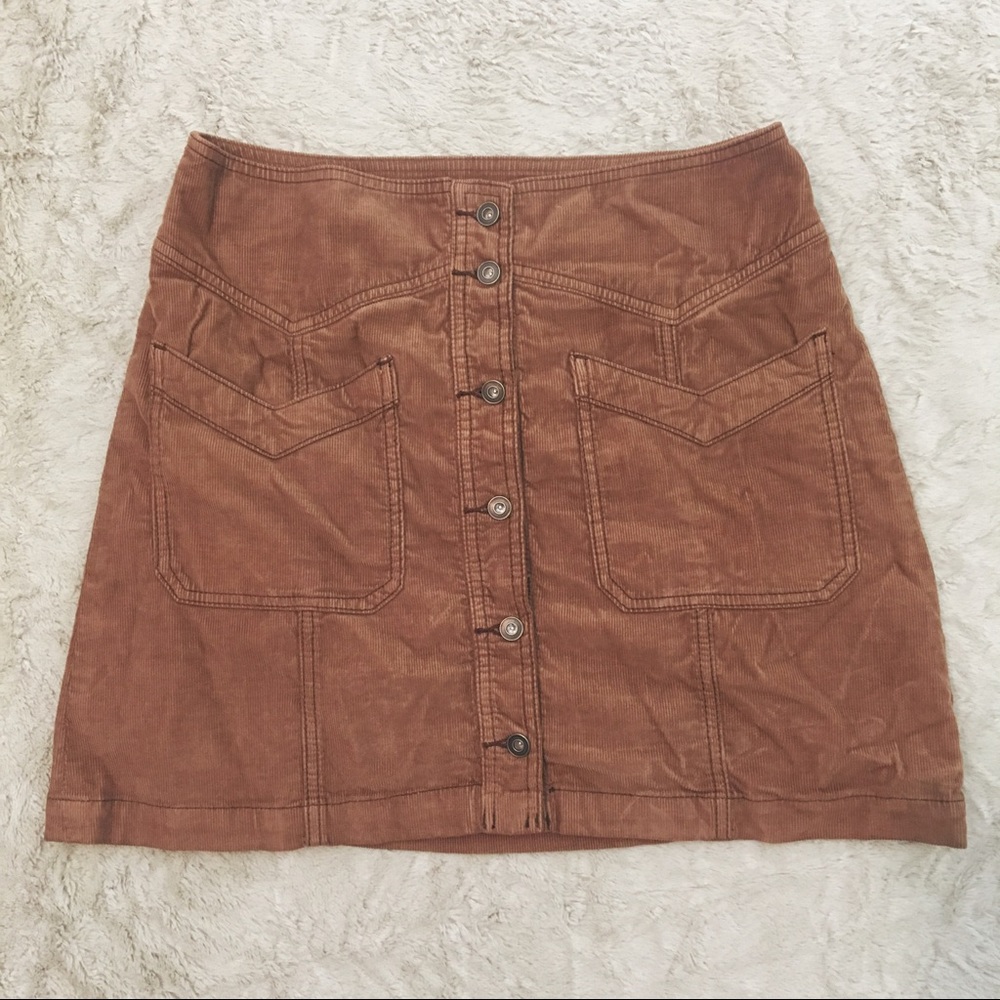 Free People Front Button Skirt