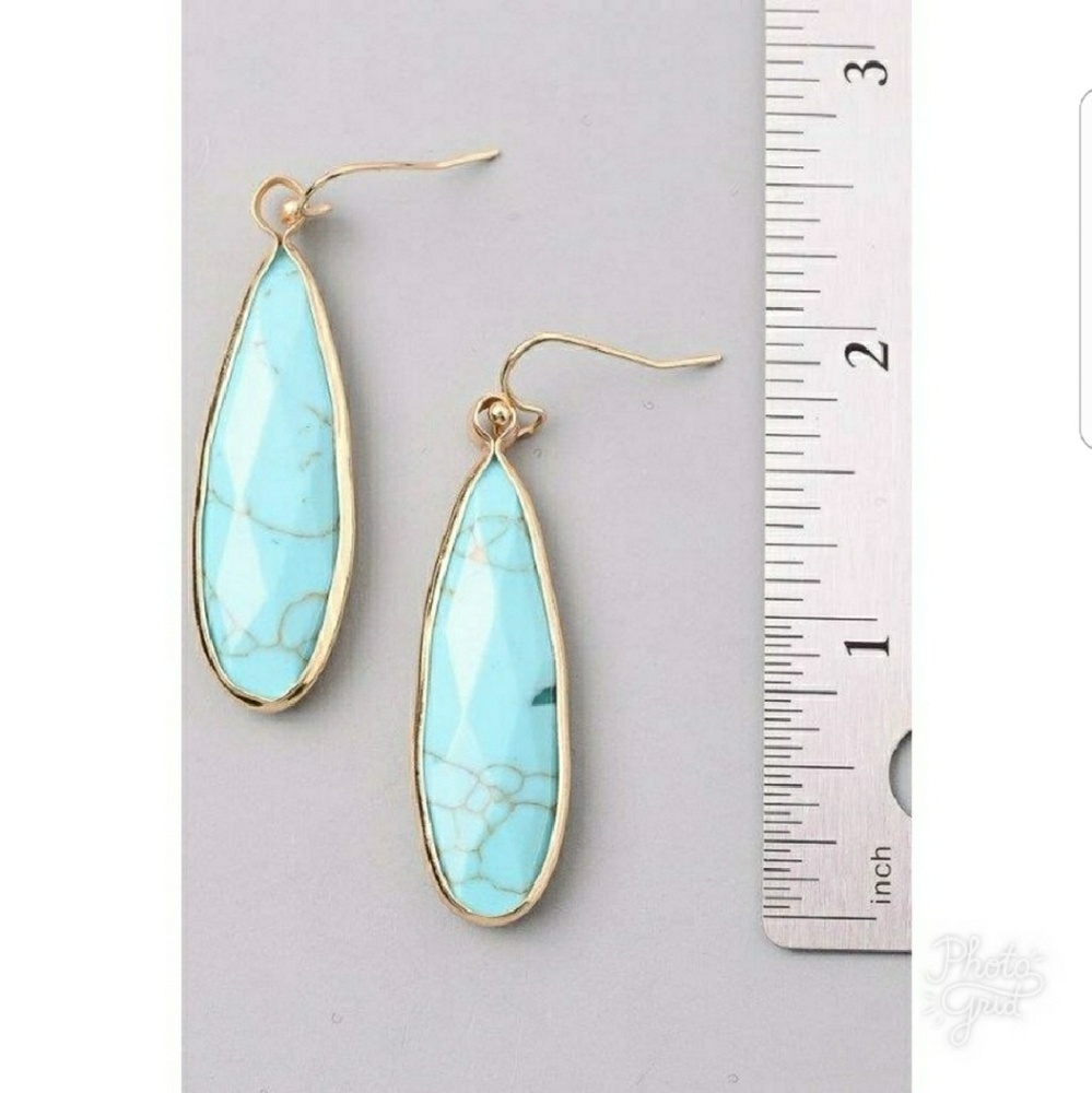 Gray Precious Stone Earrings - Picture 2 of 2