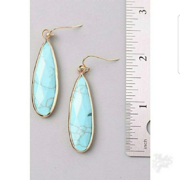 Gray Precious Stone Earrings - Picture 2 of 2