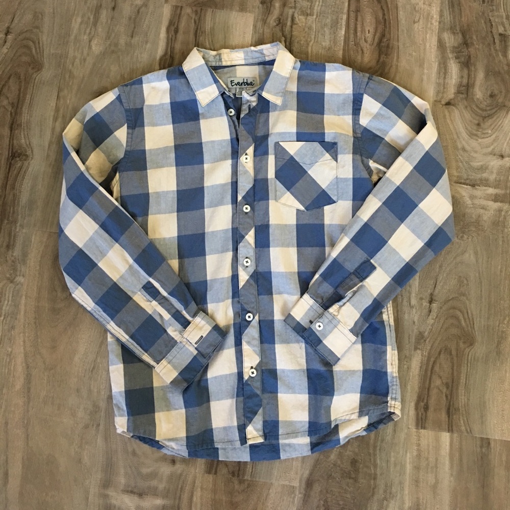 Boys Button Down Plaid Shirt
