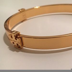 Gold Tory Burch Logo Bangle