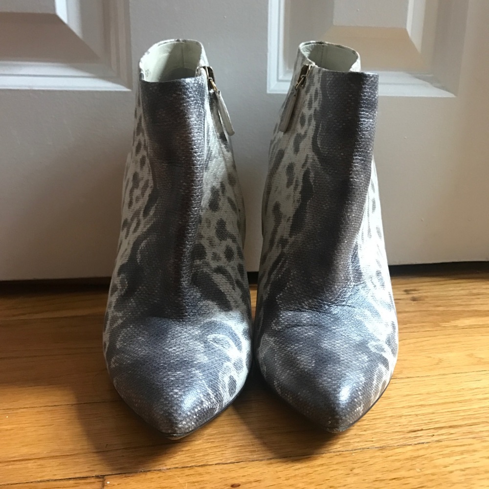 GUCCI Genuine Snakeskin Booties, Sz 38.5