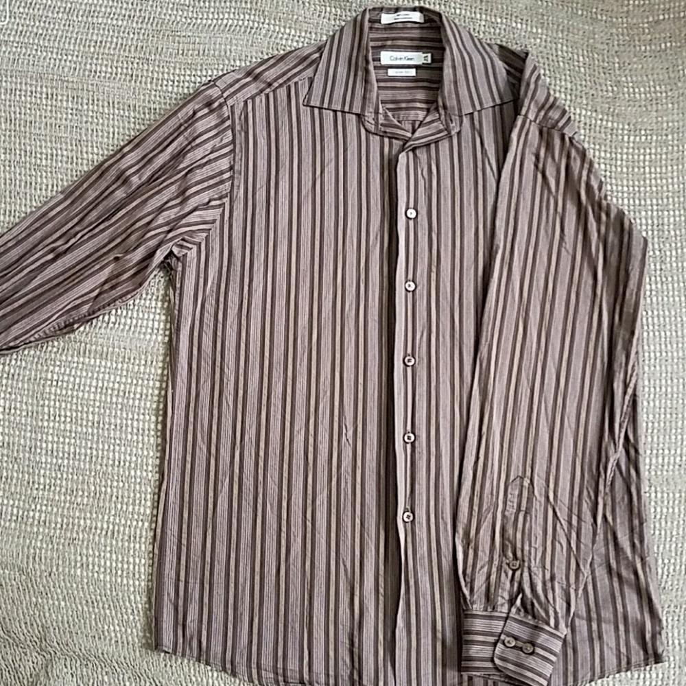 Slim-fit Calvin Klein striped dress shirt