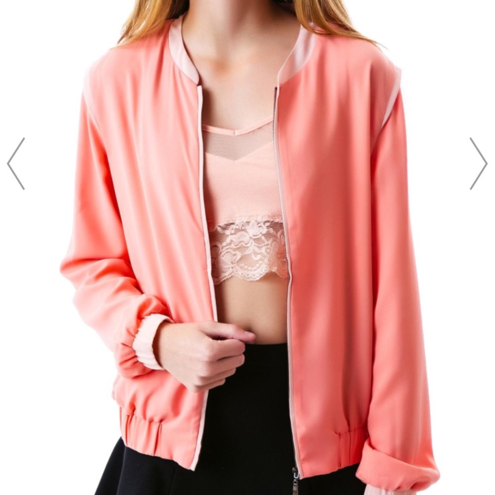 Dolls Kill Coral Chiffon "Da Bomber"