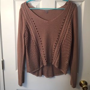 Mauve open knit sweater