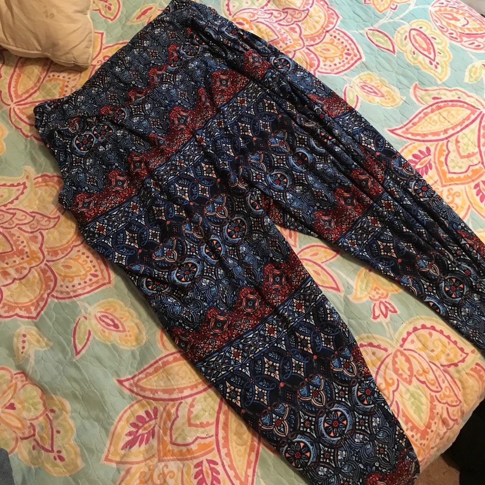 Blue and Red Tribal Print Joggers