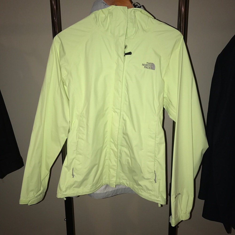 Worn twice yellow North Face rain coat