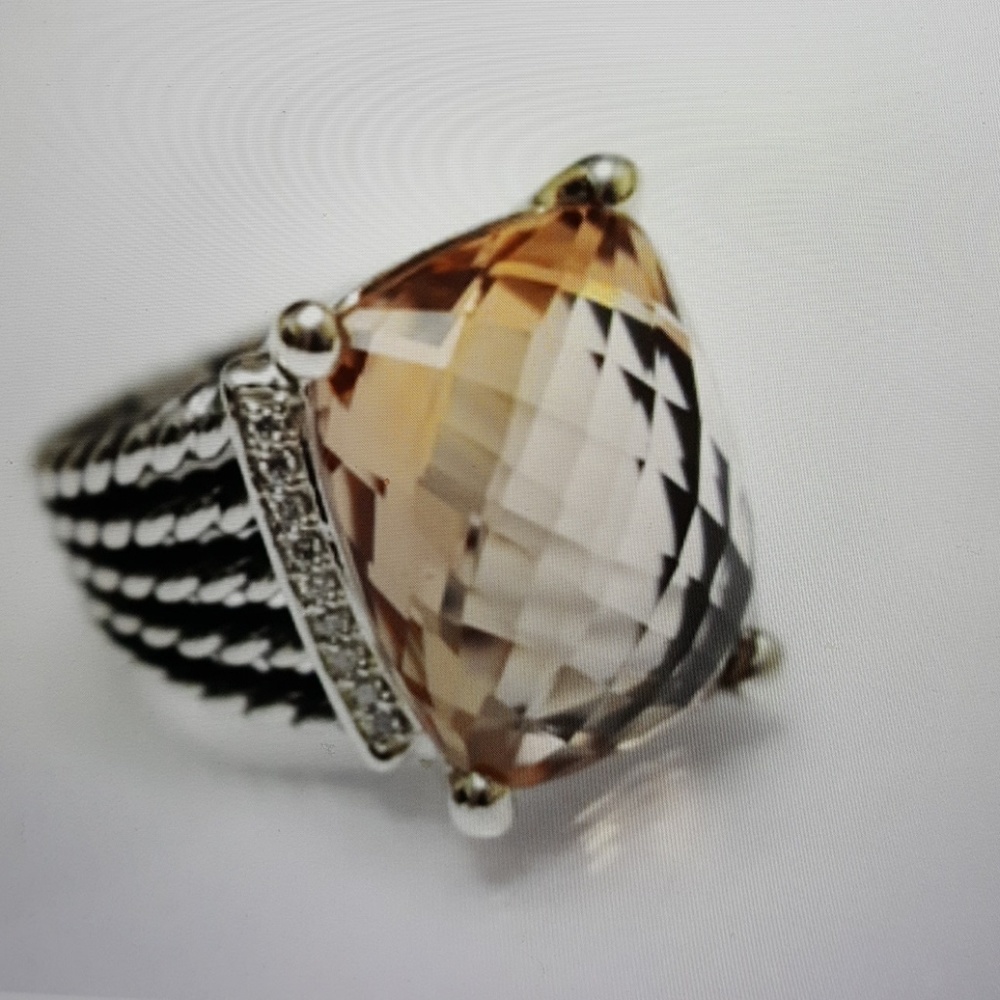 20 x 15 Yurman Wheaton Morganite diamond ring