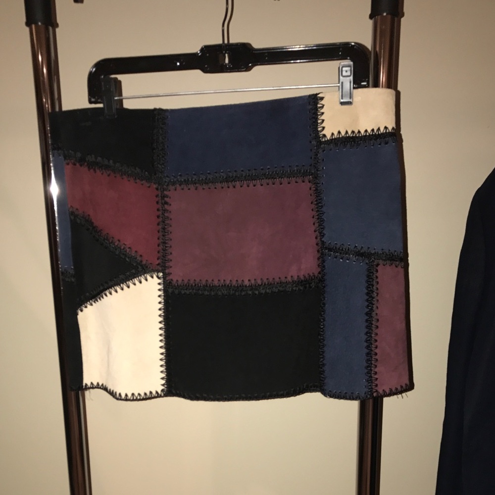 Quilted suede skirt from Mango