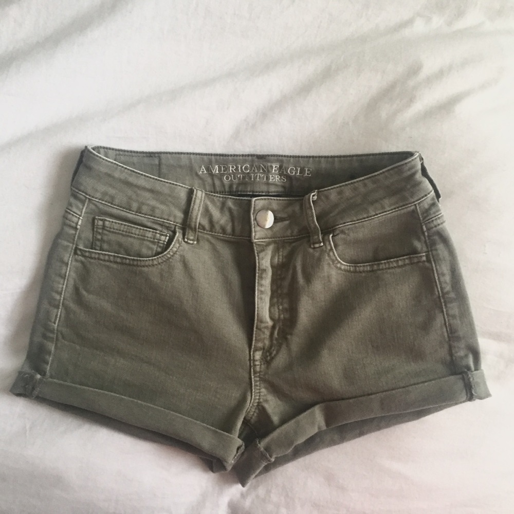 AEO denim hi-rise shortie
