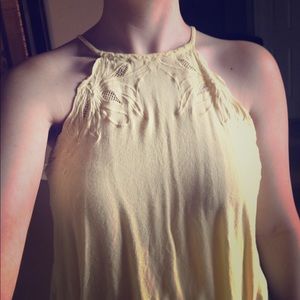 Kendall + Kylie Yellow Lace Crop Top