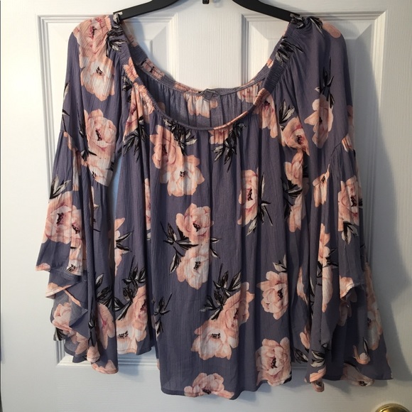 Charlotte Russe Tops - Lavender off the shoulder floral top