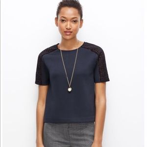 Ann Taylor Paneled Lace Top