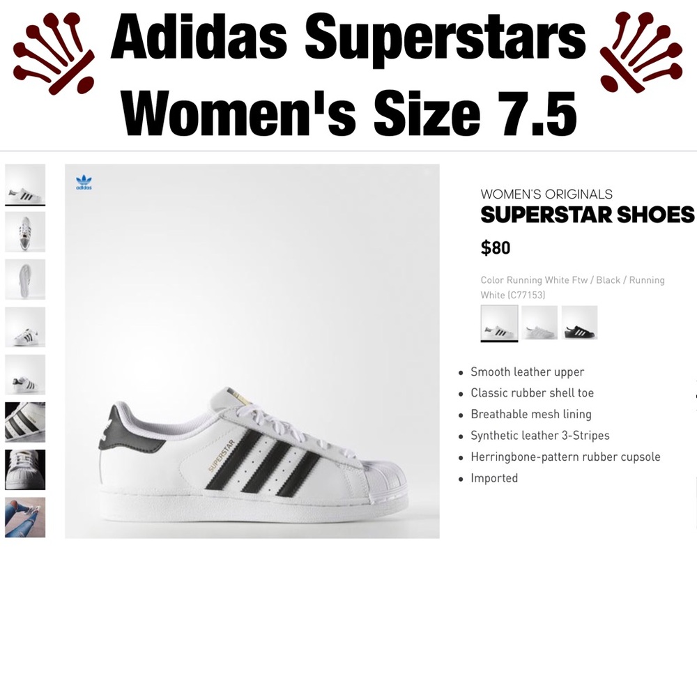 Adidas Superstars. Women's Size 7.5