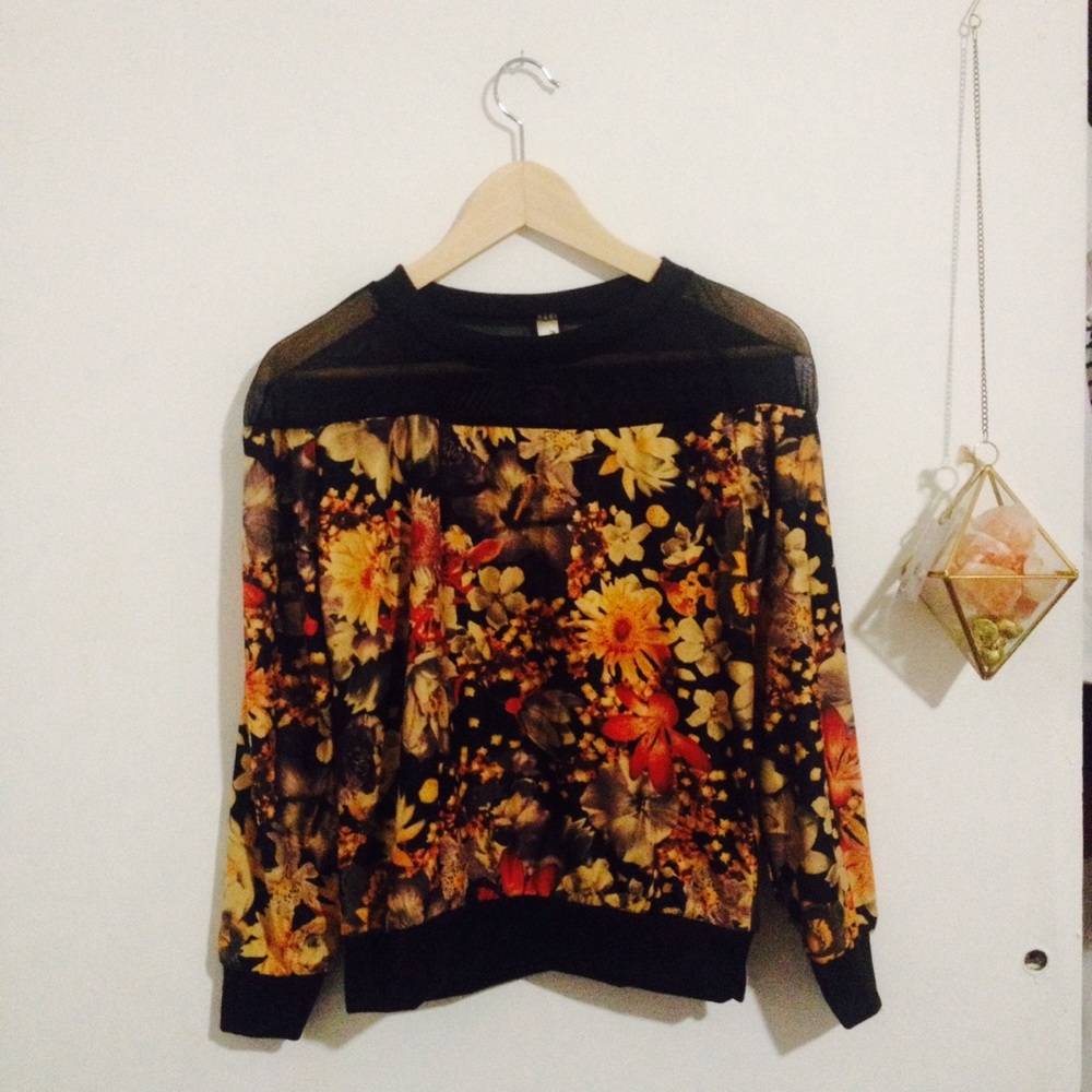 sheer floral top