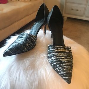 Vince Black and White Heels