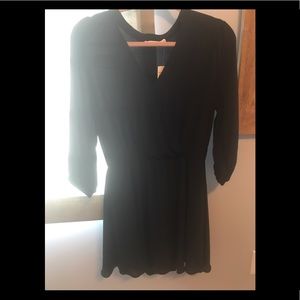 V neck Black Dress - 3/4 Sleeve - NWT