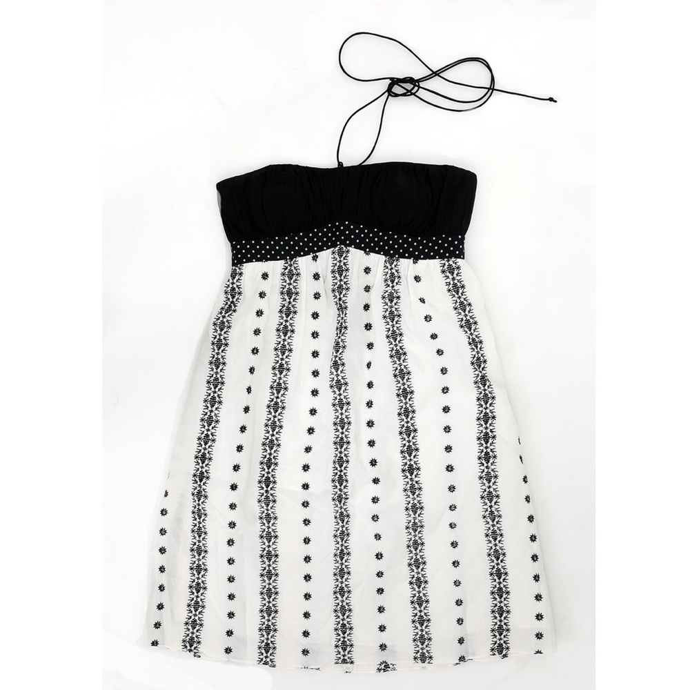 OC by OC strapless sundress with satin halter tie