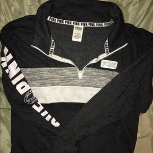 VS PINK gray quarter zip sweatshirt