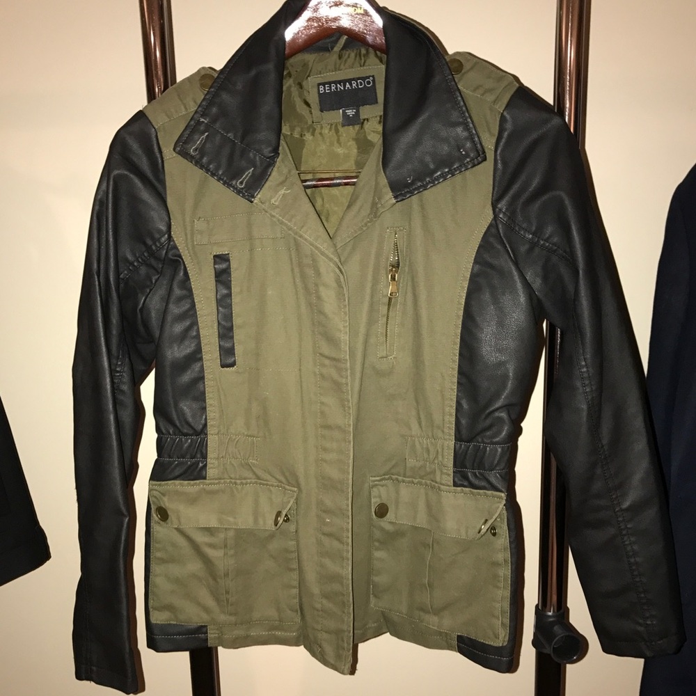 Bernardo utility leather jacket