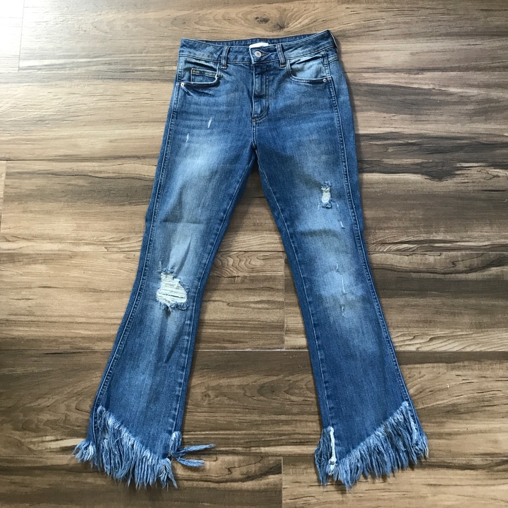Zara denim with fringe detail