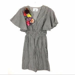 Judith March Dress 3D Flowers Flutter Sleeve