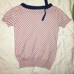 Mark Jacobs Pink and navy pika dotted shirt