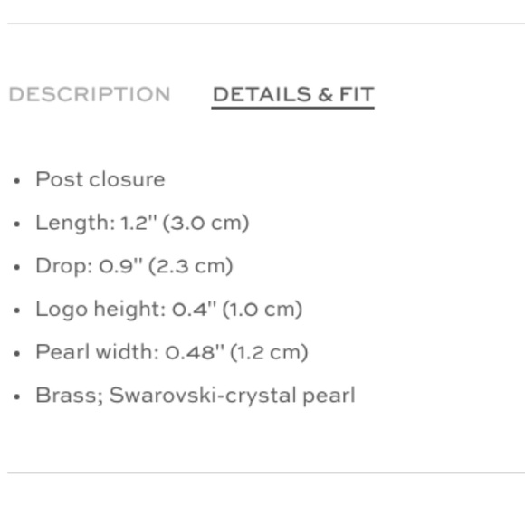 LAST ONE!! Tory Burch CRYSTAL-PEARL DROP EARRING - Picture 8 of 8