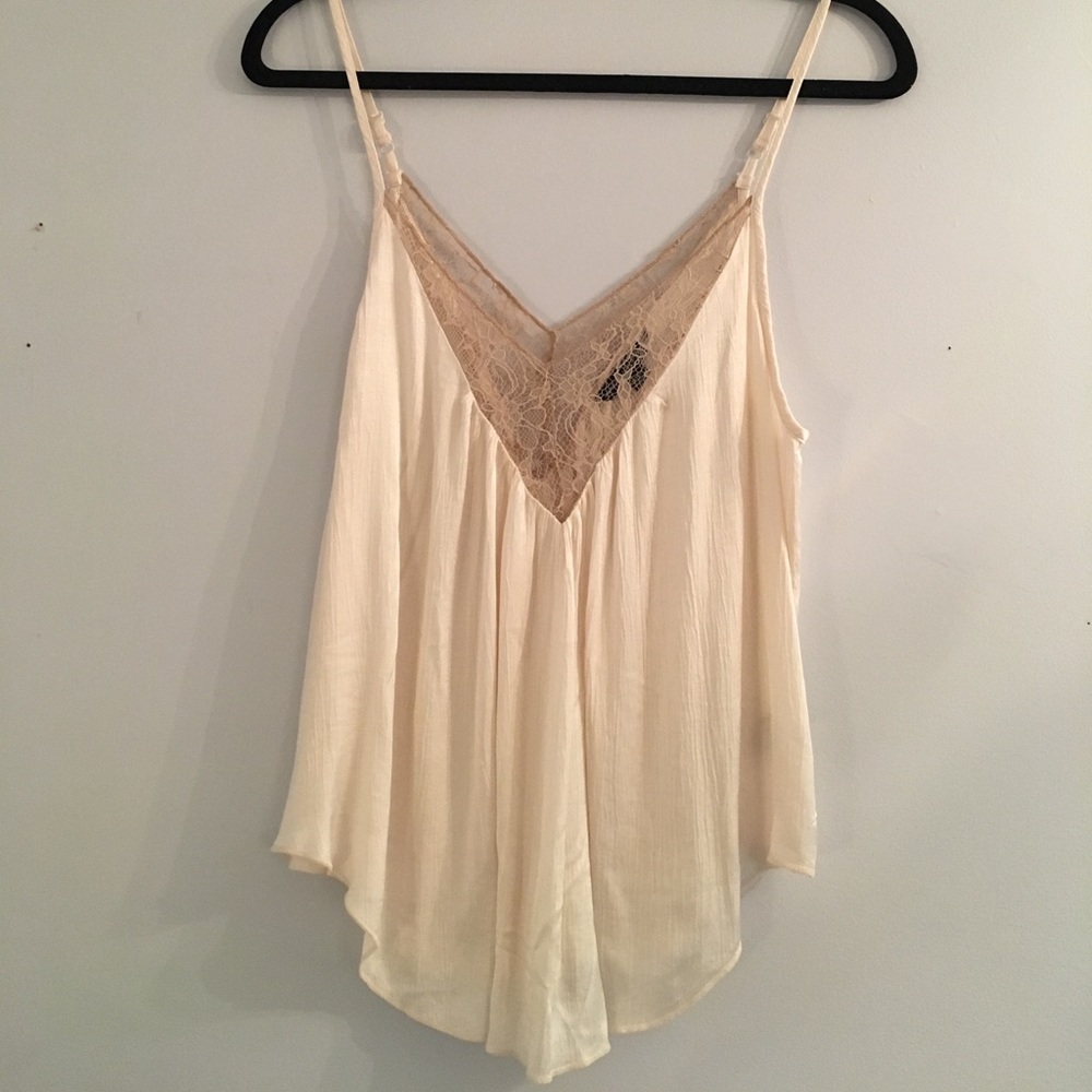 Nude Lace v neck tank