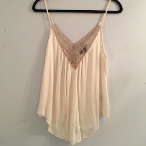 Nude Lace v neck tank