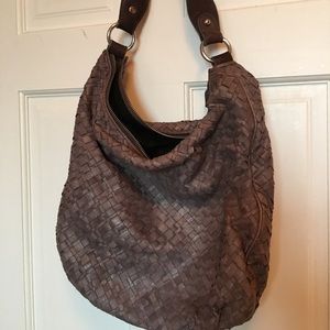 Grey slouchy hobo bag