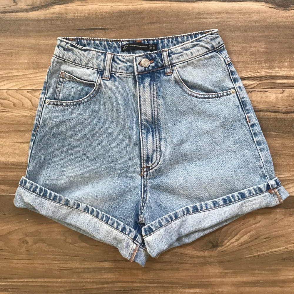 Zara high rise denim short