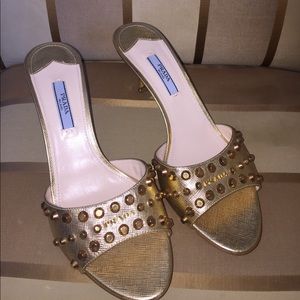 Gold Prada Sandal