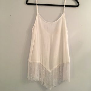 LA hearts white fringe tank NWOT