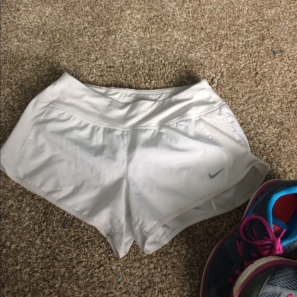 White Nike shorts