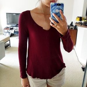 Soft & Sexy Maroon Waffle Tee