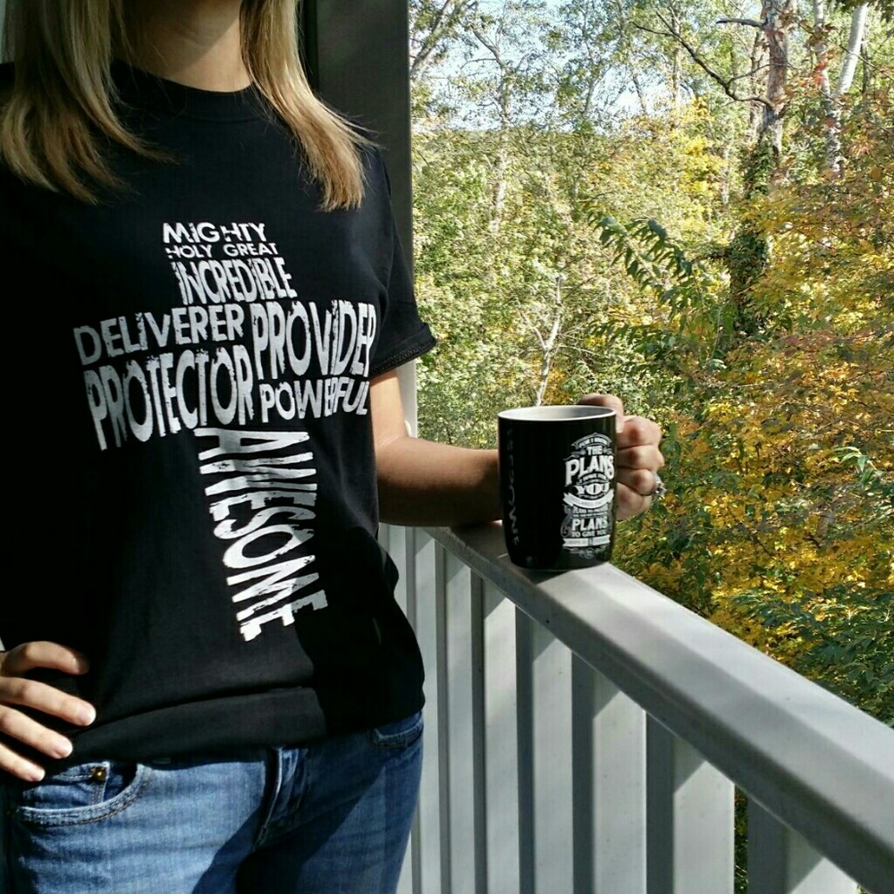 TWO brand new Christian religious cross tshirts!